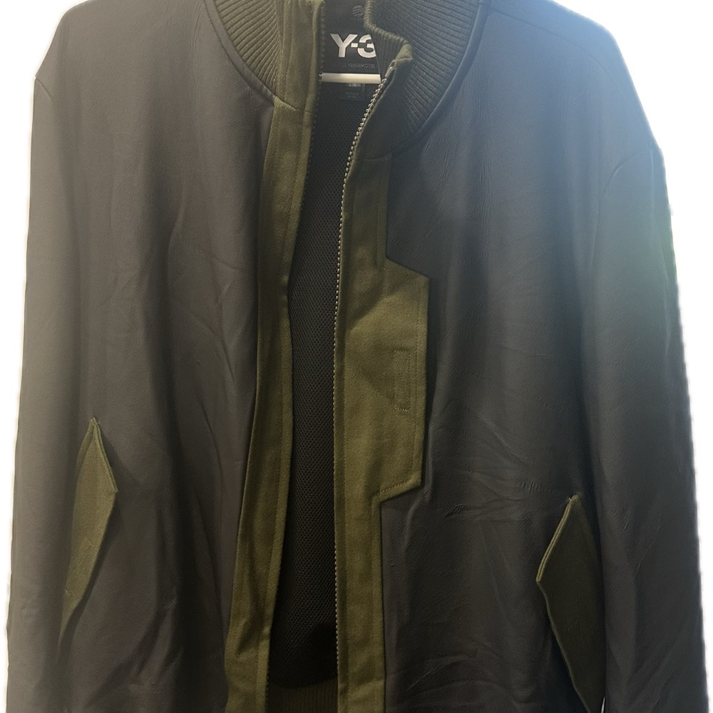 Y-3 Men's Black and Green Jacket